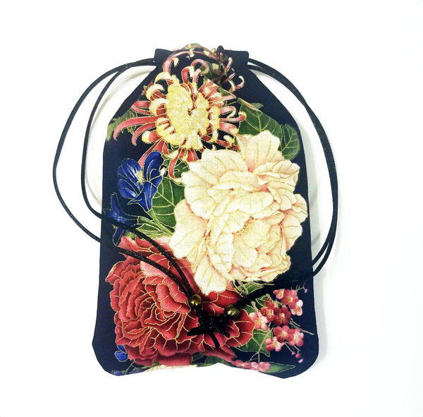 Tarot Bag - Rose & Peony Floral - Silk lining option