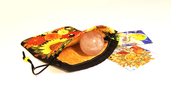 Tarot Bag - Sunburst Bouquet Floral - Silk lining option
