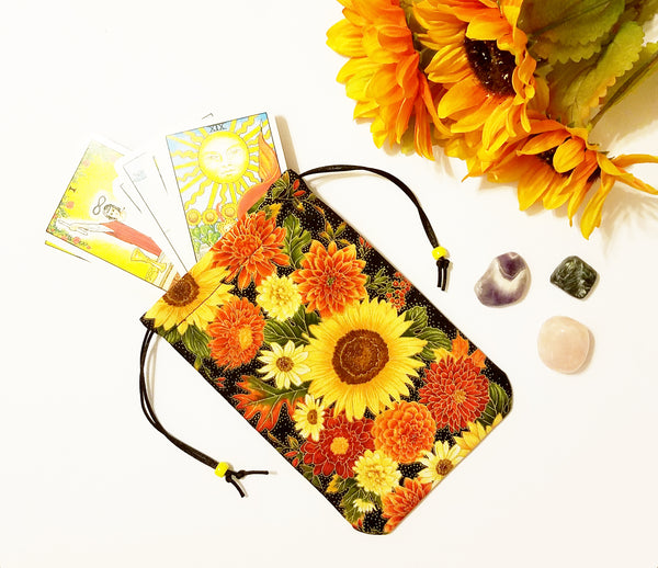 Tarot Bag - Sunburst Bouquet Floral - Silk lining option