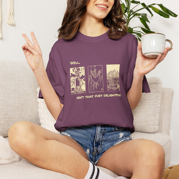 3-card Tarot Spread T-shirt | Well, isn't that just delightful