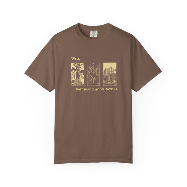 3-card Tarot Spread T-shirt | Well, isn't that just delightful