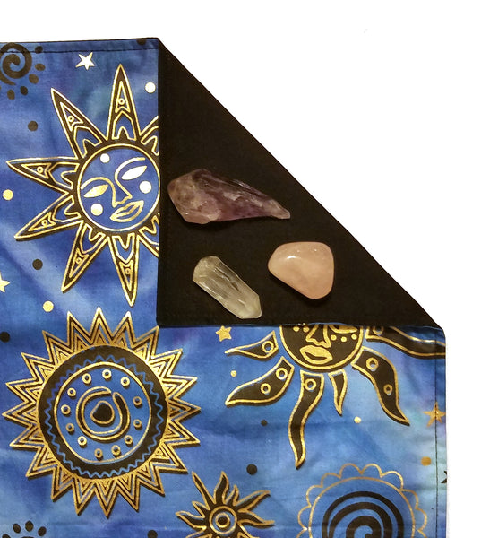 Batik Tarot Cloth Altar Cloth - Silk or Velvet lining option, Celestial Brilliant Collection