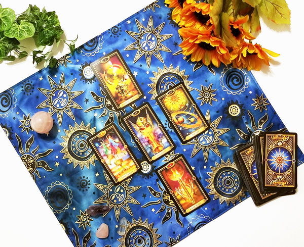Batik Tarot Cloth Altar Cloth - Silk or Velvet lining option, Celestial Brilliant Collection