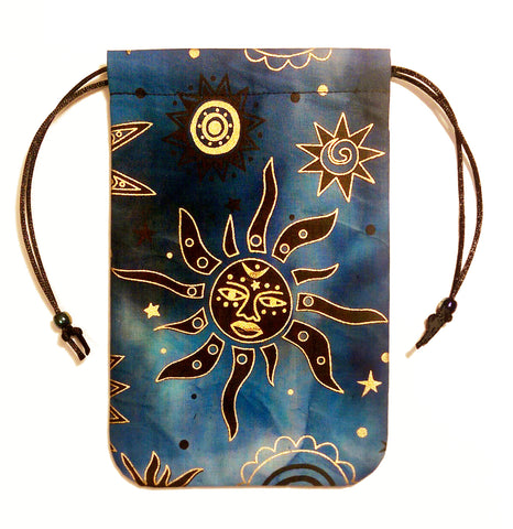 Moon Tarot Bag, silk lining option - Celestial Brilliant Spectrums Studio