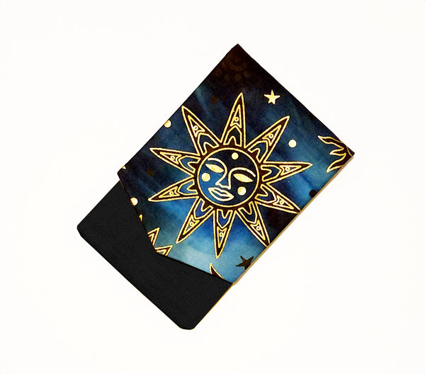 Silk Tarot Case Magnetic Snap Closure - Celestial Brilliant Sun