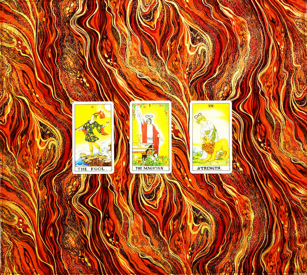 Fire Tarot or Altar Cloth, Silk/Velvet Lining Options, 18"x20"