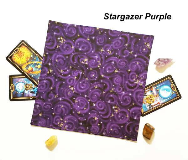 Silk Lined Miniature Tarot Cloth, 11x11 inches, for Standard and Mini Travel Size Tarot Cards or Decks