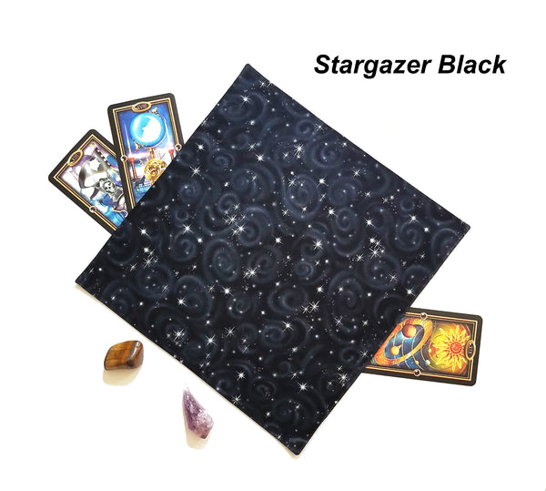 Silk Lined Miniature Tarot Cloth, 11x11 inches, for Standard and Mini Travel Size Tarot Cards or Decks