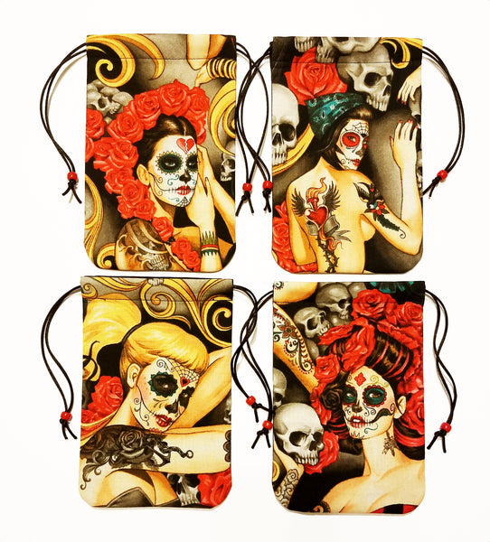 Tarot Bag - Dona Muerte - Silk lining option, La Muerte Collection
