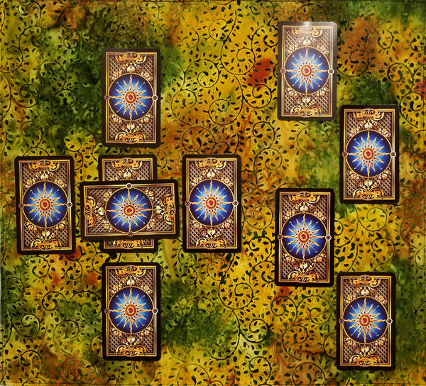 Tarot Cloth Altar Cloth - Mystic Forest - Silk/Velvet Lining Options, 18"x20"