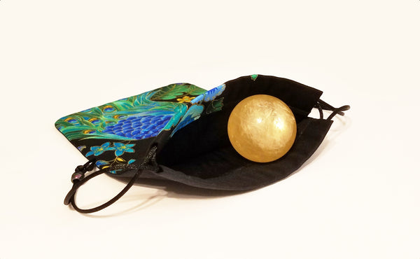 Tarot Bag- Peacock - Silk lining option, Midnight Plumes Collection