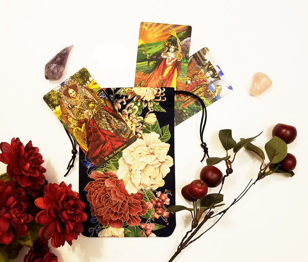 Tarot Bag - Rose & Peony Floral - Silk lining option