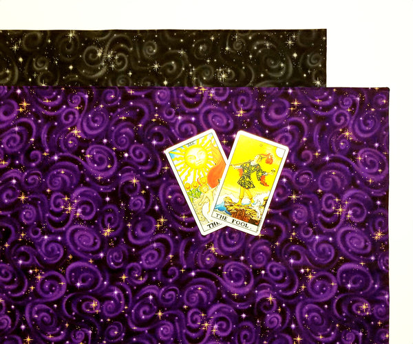 Tarot Cloth Altar Cloth - Stargazer - Silk Lining Option Black, Purple