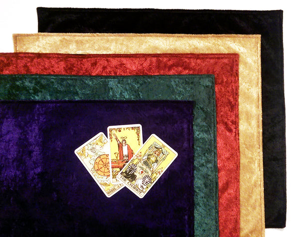 Lined Velvet Tarot or Altar Cloth Purple Red Green Gold Black Blue Silk Lining