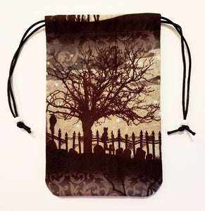 Tarot Cards Bag - Nightwatch - Silk lining option, Raven Moon Collection