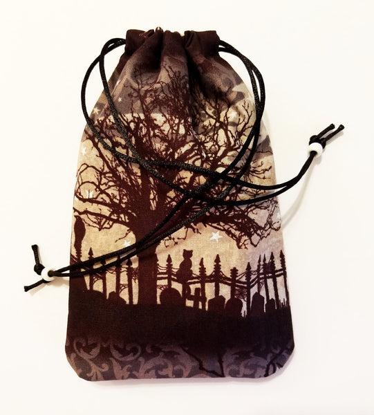 Tarot Cards Bag - Nightwatch - Silk lining option, Raven Moon Collection