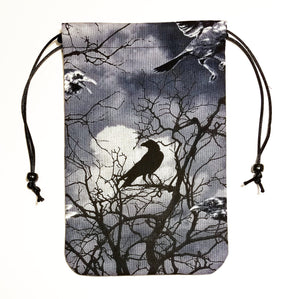 Tarot Bag - Shadow Raven - Silk lining option, Raven Sky Collection