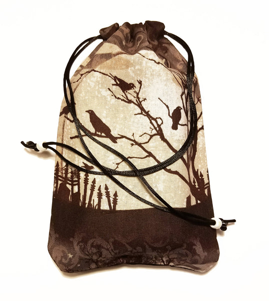 Tarot Bag - Raven Moon - Silk lining option, Raven Moon Collection