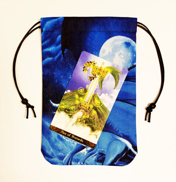 Tarot Card Bag - Dragon 4 - Silk lining option, Dragon's Watch Collection