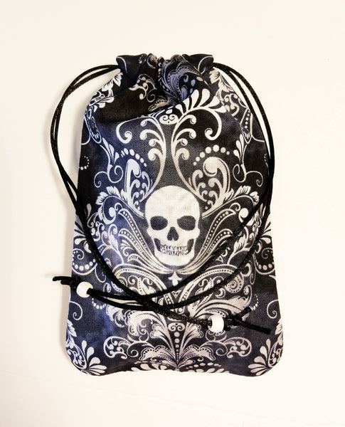 Skull Tarot Bag - Gray Skull - Silk lining option