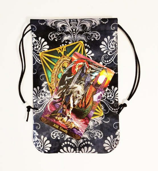 Skull Tarot Bag - Gray Skull - Silk lining option