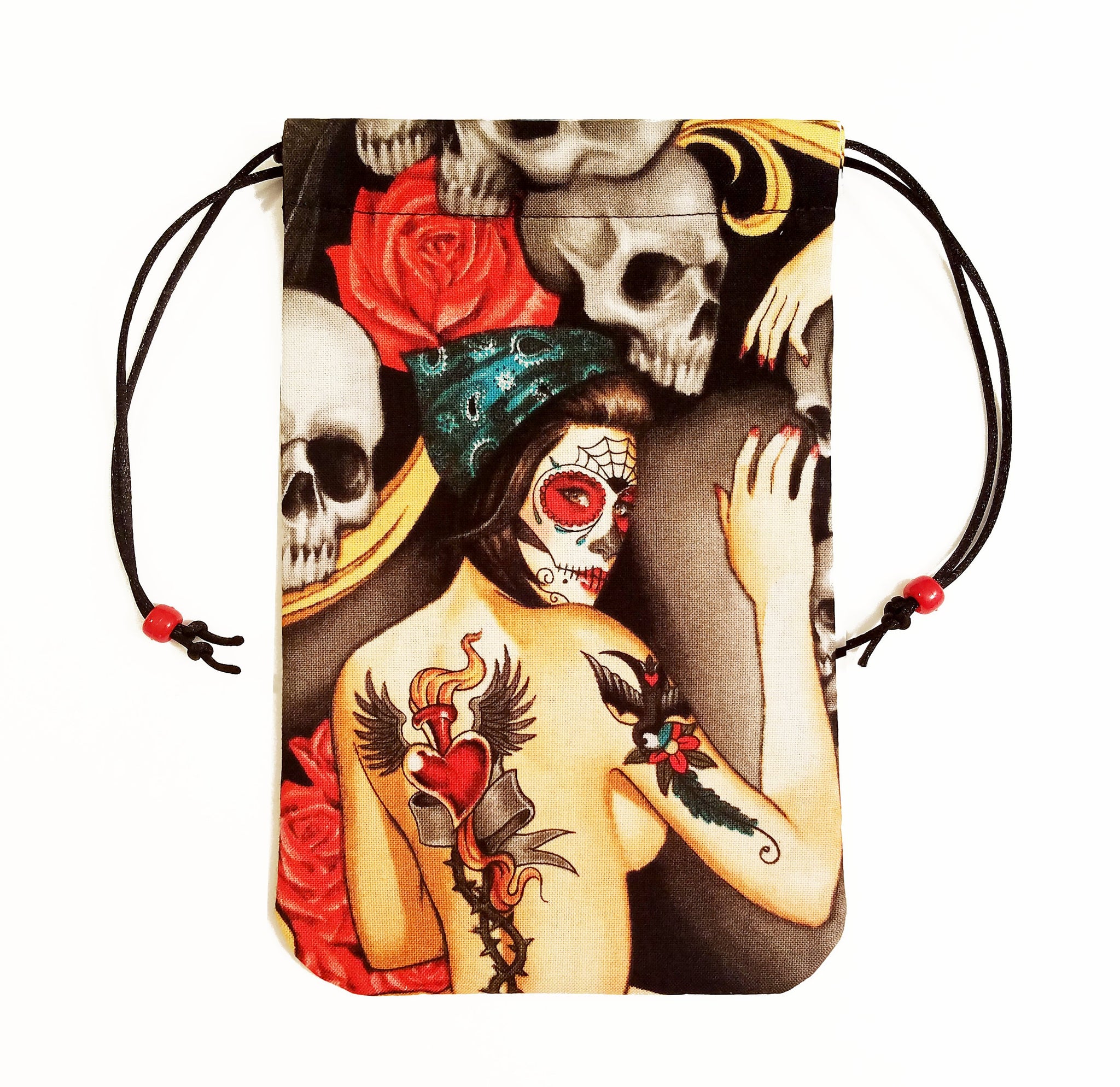 Tarot Bag - Dona Muerte - Silk lining option, La Muerte Collection