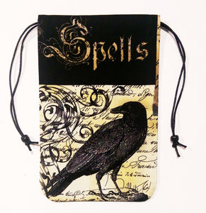 Tarot Bag - Raven Spell - Silk lining, Nevermore Collection