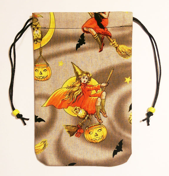 Tarot Card Bag - Selene - Drawstring Pouch Fully Lined Witchy Witch Collection