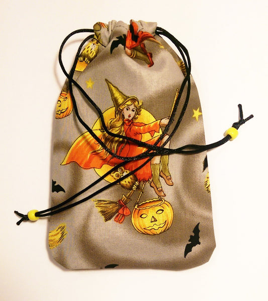 Tarot Card Bag - Selene - Drawstring Pouch Fully Lined Witchy Witch Collection