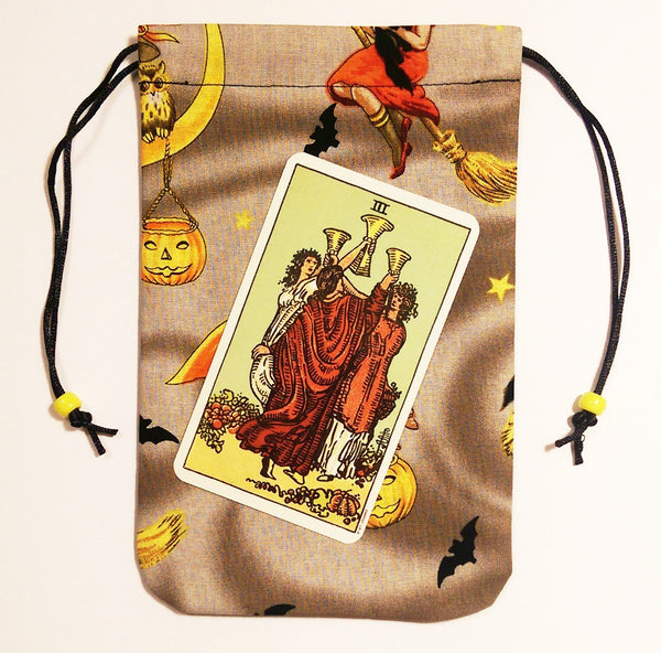 Tarot Card Bag - Selene - Drawstring Pouch Fully Lined Witchy Witch Collection