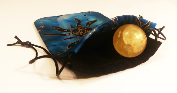 Tarot Card Bag - Moon - Silk lining option, Celestial Brilliant Collection